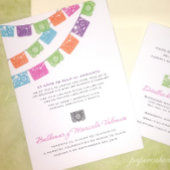 Uitnodiging voor een multi-kleurige Papel Picado-h