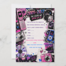Uitnodiging voor een nostalgiefeest uit de jaren 2