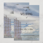 Uitnodiging voor een oceaanhuwelijk met open plekk (Voorkant / Achterkant)