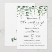 Uitnodiging voor een olievruchtbruiloft met eucaly (Voorkant / Achterkant)