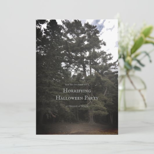 Uitnodiging voor een ouderwets halloweenfeest (Staand voorkant)