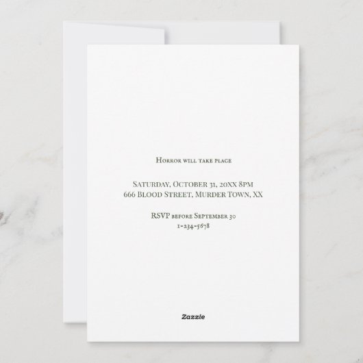 Uitnodiging voor een ouderwets halloweenfeest (Achterkant)