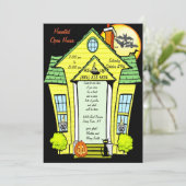 Uitnodiging voor een partij bij het Haunted House (Staand voorkant)