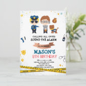 Uitnodiging voor een politie-en-dief-feestje (Staand voorkant)