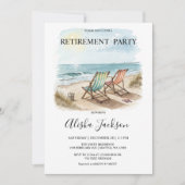 Uitnodiging voor een Retirement Party - Beach Loun (Voorkant)