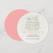 Uitnodiging voor een ronde bruiloft met Tandem Bik (Voorkant / Achterkant)