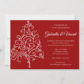 Uitnodiging voor een rood kerstboom tijdens het wi (Voorkant)