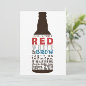 Uitnodiging voor een rood, wit en brouwfeest (Staand voorkant)