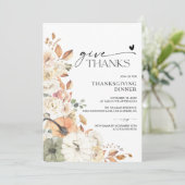Uitnodiging voor een rustieke pompoen Thanksgiving (Staand voorkant)