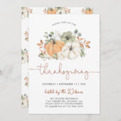 Uitnodiging voor een rustieke Thanksgiving-diner m (Voorkant / Achterkant)