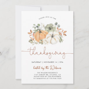 Uitnodiging voor een rustieke Thanksgiving-diner m