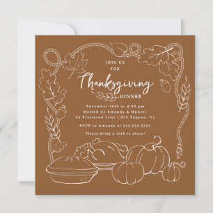 Uitnodiging voor een rustige Thanksgiving-diner