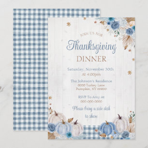 Uitnodiging voor een rustige Thanksgiving-dinerfee