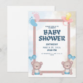 uitnodiging voor een Schattige Baby shower | Sweet (Voorkant / Achterkant)