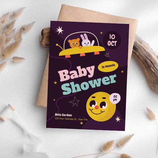 uitnodiging voor een Schattige ruimte-Baby shower