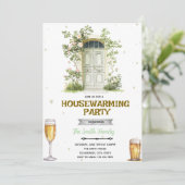 Uitnodiging voor een 'Sip and See' housewarming (Staand voorkant)