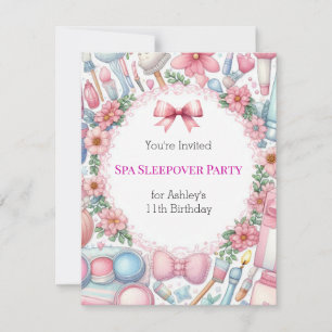 Uitnodiging voor een Slaapfeestje in de Cute Bows