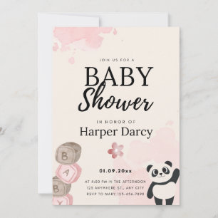 Uitnodiging voor een 'Smiling Bear' babyborrel