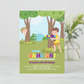 Uitnodiging voor een spettergevecht (Staand voorkant)