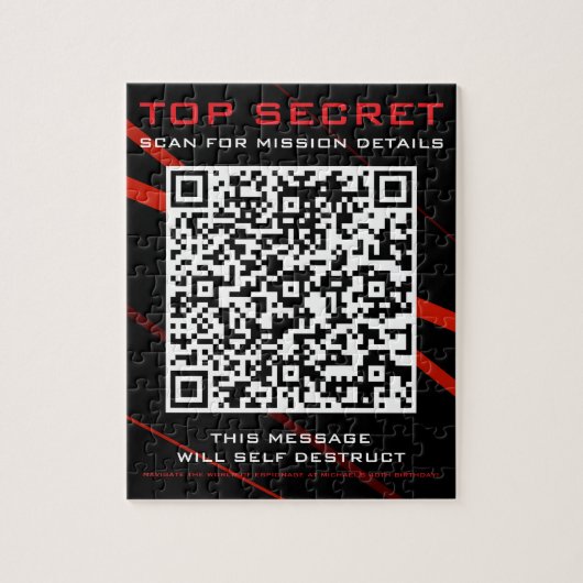 uitnodiging voor een spionagefeest legpuzzel (Verticaal)