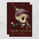 Uitnodiging voor een Strange Friends Halloween Par (Voorkant / Achterkant)