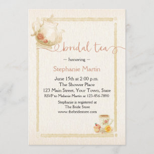 Uitnodiging voor een Tea Bridal Shower
