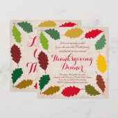 Uitnodiging voor een traditioneel Thanksgiving din (Voorkant / Achterkant)