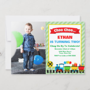 Uitnodiging voor een treinverjaardagsfeestje Choo 