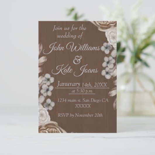 Uitnodiging voor een trouwe bruiloft (Staand voorkant)