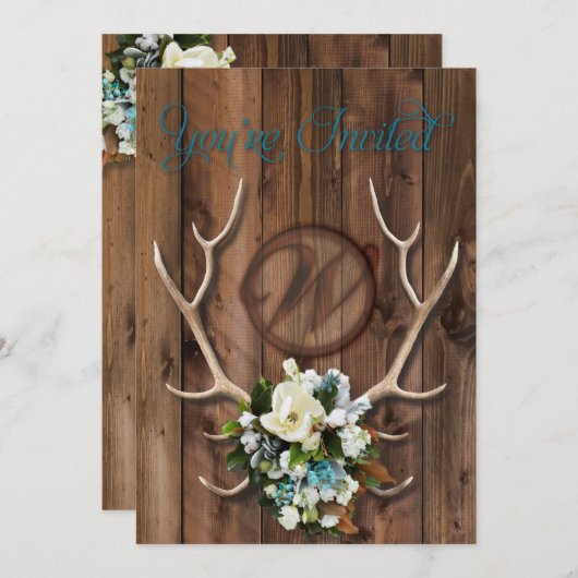 Uitnodiging voor een trouwe bruiloft met Magnolia (Voorkant / Achterkant)