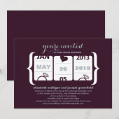Uitnodiging voor een trouwerij in de vorm van een (Voorkant / Achterkant)