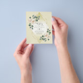 Uitnodiging voor een trouwfeest met witte roos dia flyer (Hand)