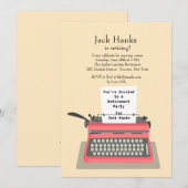 Uitnodiging voor een Type writer Retirement Party (Voorkant / Achterkant)