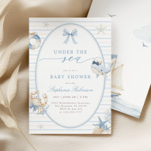 Uitnodiging voor een 'Under the Sea' babyborrel vo