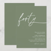 Uitnodiging voor een veertigste verjaardagsfeestje (Voorkant / Achterkant)