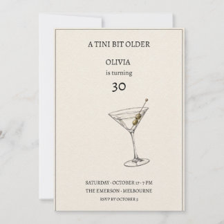 Uitnodiging voor een verjaardag met een 'Tini Bit 
