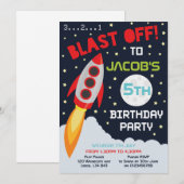 Uitnodiging voor een verjaardagsfeestje met een ru (Voorkant / Achterkant)