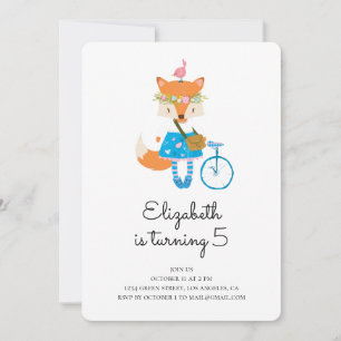 Uitnodiging voor een verjaardagsfeestje van Fox. M