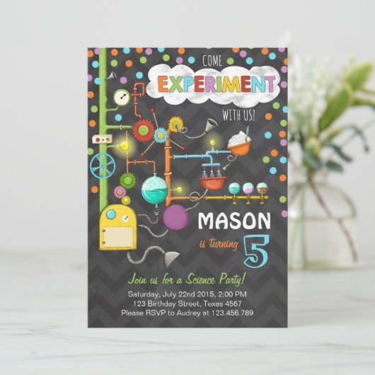 Uitnodiging voor een verjaardagsfeestje voor een w (Staand voorkant)