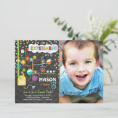 Uitnodiging voor een verjaardagsfeestje voor een w (Staand voorkant)