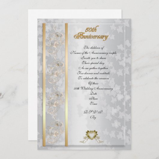 uitnodiging voor een vijftigjarig feest (Voorkant / Achterkant)