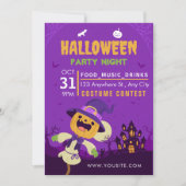 Uitnodiging voor een vintage Halloween-feest,Verkl (Voorkant)