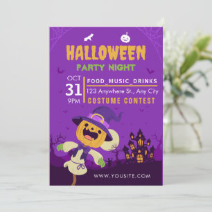 Uitnodiging voor een vintage Halloween-feest,Verkl