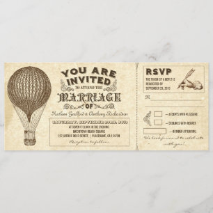 uitnodiging voor een vintage van de luchtballon vo