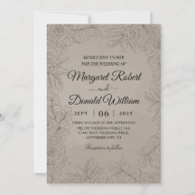  uitnodiging voor een volkerenhuwelijk met floral 