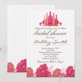 Uitnodiging voor een Wine & Cheese Bridal Shower (Voorkant / Achterkant)