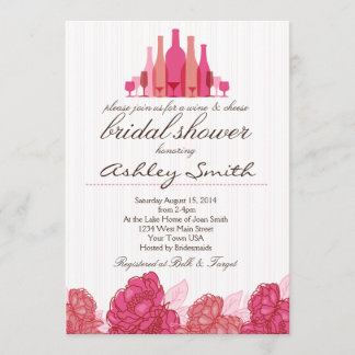 Uitnodiging voor een Wine & Cheese Bridal Shower