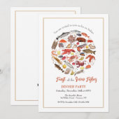 Uitnodiging voor een zeefoodfeestdinerparty (Voorkant / Achterkant)