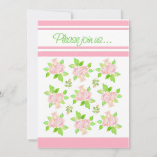 Uitnodiging voor een zomerfeest met roze rozen in