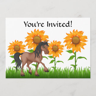  uitnodiging voor een Zonnebloem- en paardenfeest